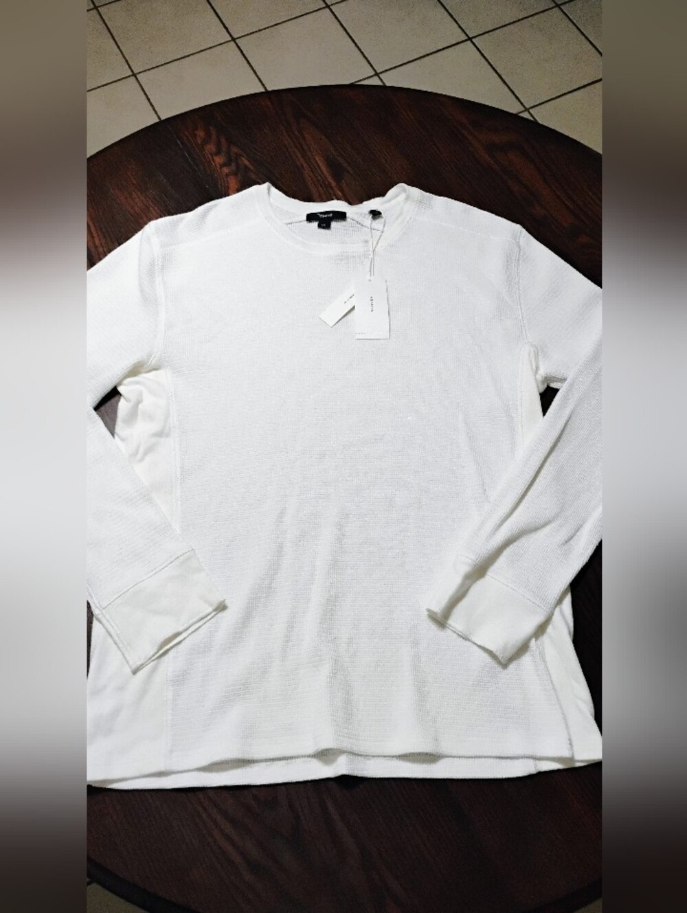 Vince Size Large Long Sleeve Men's Thermal T-Shirt White Retails $155